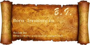 Born Innocencia névjegykártya